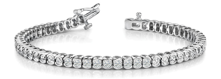 Lab Diamond Bezel Line Bracelet | 72 Round Stones