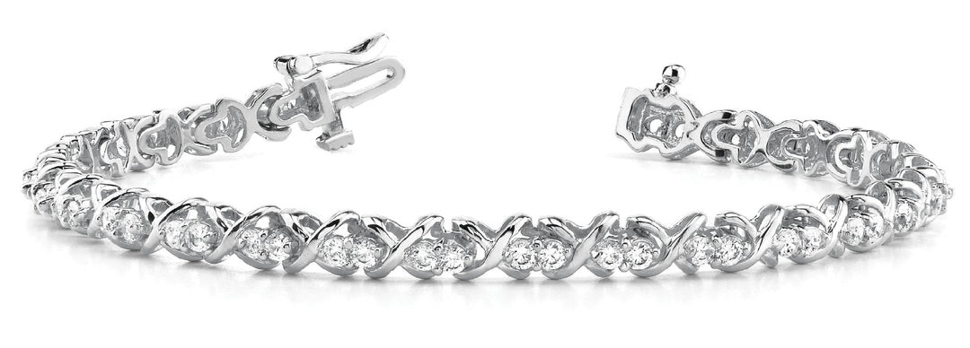 18K White Gold 1.4 ctw Diamond Line Bracelet