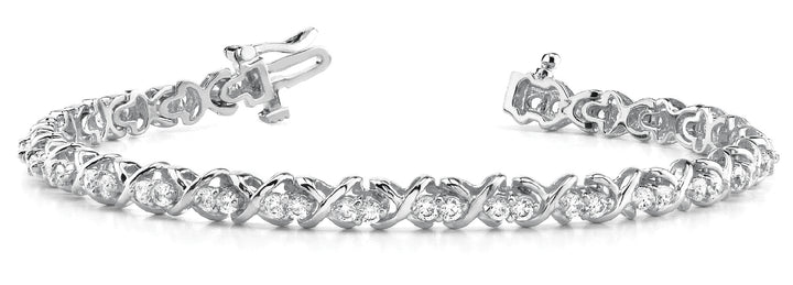 18K White Gold 1.4 ctw Diamond Line Bracelet