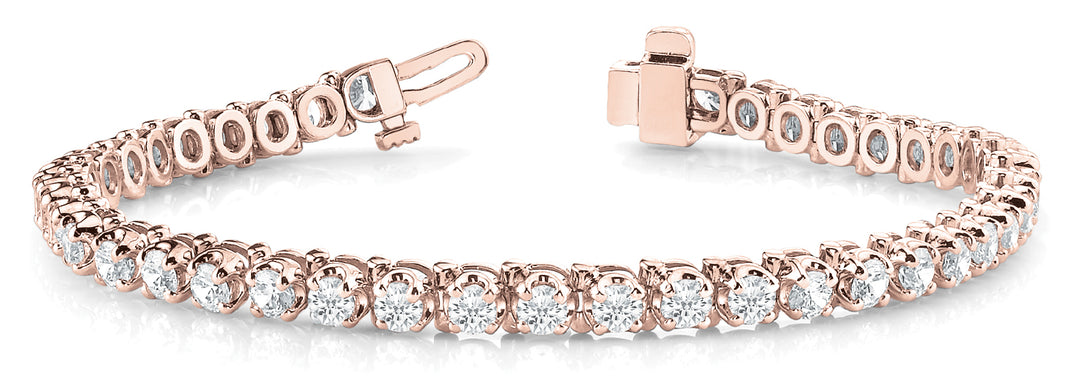 Rose Gold Lab Diamond In-Line Tennis Bracelet