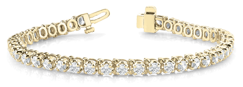 14K Yellow Gold Lab Diamond In-Line Tennis Bracelet