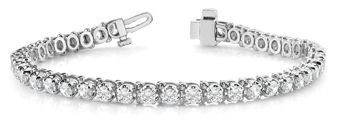 Platinum White Diamond In-Line Tennis Bracelet