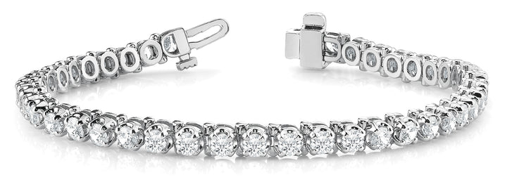 Platinum White Diamond In-Line Tennis Bracelet