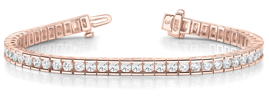 18K Rose Gold Lab Diamond In Line Bracelet