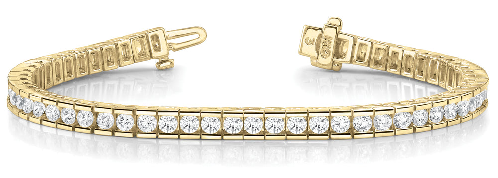 18K Yellow Gold Lab Diamond Channel Bracelet