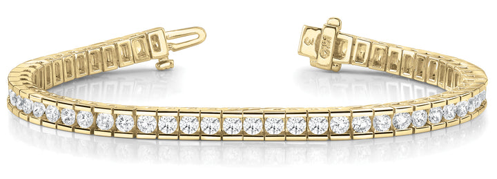 18K Yellow Gold Lab Diamond Channel Bracelet
