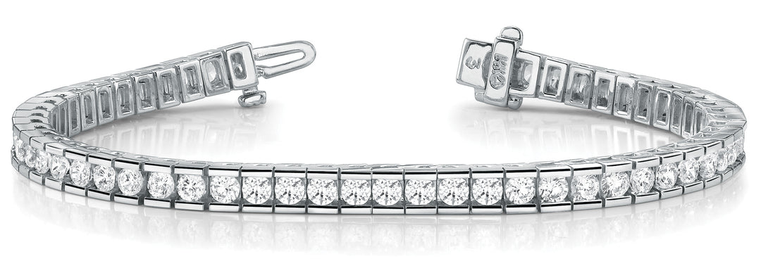 White Platinum 10.5 CTW Lab Diamond Channel Bracelet