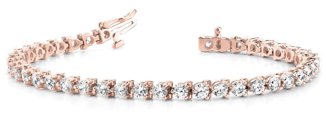 18K Rose Gold Diamond In-Line Tennis Bracelet