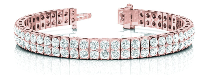 18K Rose Gold Multi-Row Diamond Bracelet