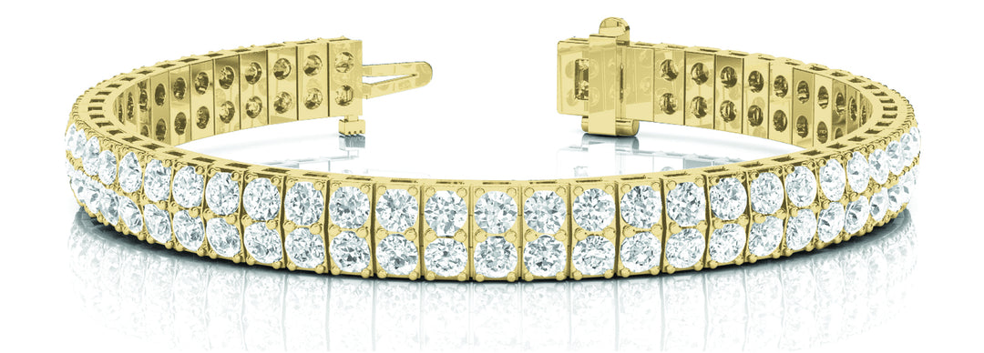 14K Yellow Gold Multi-Row Diamond Link Bracelet