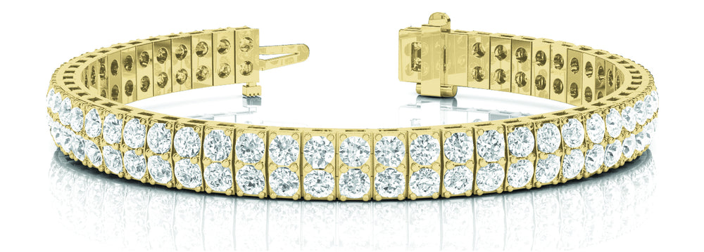 14K Yellow Gold Multi-Row Diamond Link Bracelet