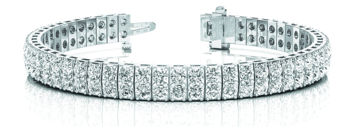 14K White Gold 15ct Diamond Multi-Row Bracelet
