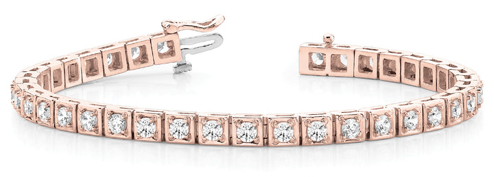 18K Rose Gold Lab Diamond In Line Bracelet