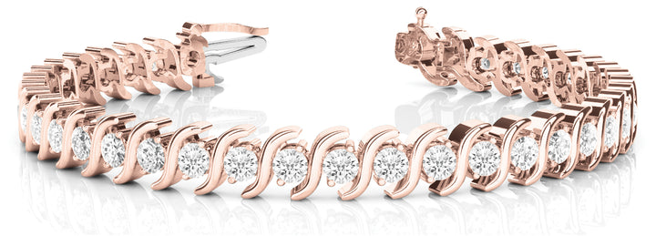 18K Rose Gold Diamond S Link Bracelet