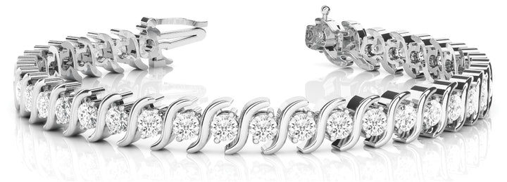 Platinum 3/4 ct Diamond S-Link Fashion Bracelet