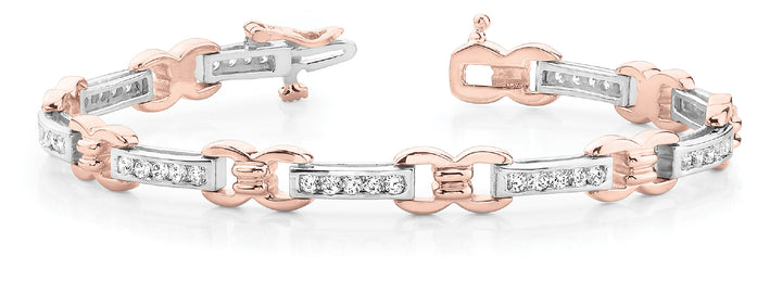 Rose Gold Lab Diamond Fashion Tennis Bracelet