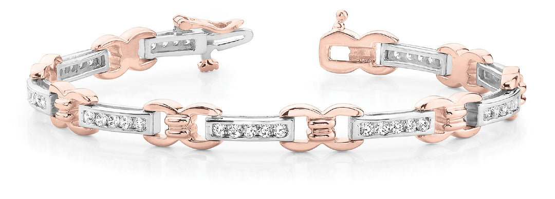 Rose Gold Lab Diamond Fashion Tennis Bracelet