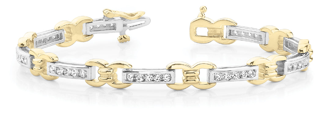 Yellow Gold Lab Diamond Fashion Tennis Bracelet
