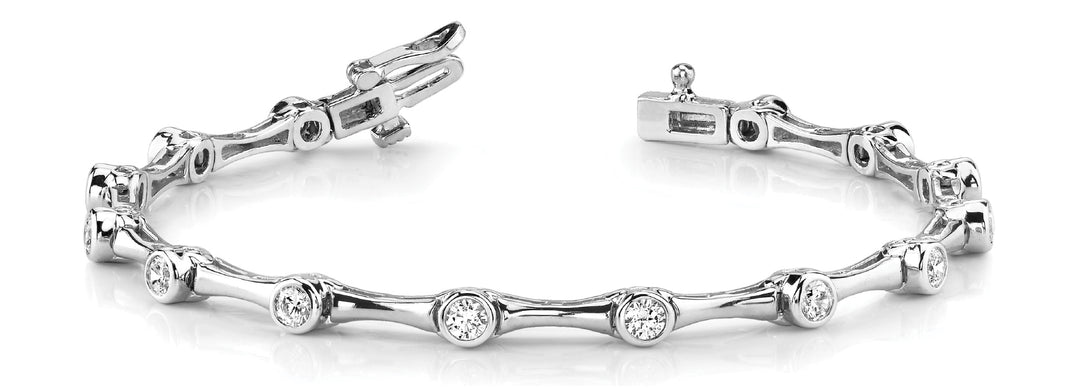 Platinum 0.75 CT Diamond Fashion Tennis Bracelet