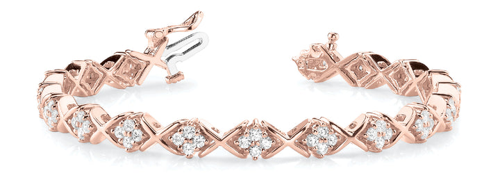 18K Rose Gold 2.16 CT Diamond Line Bracelet