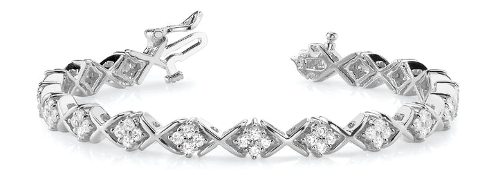 Platinum White Diamond In-Line Fashion Bracelet