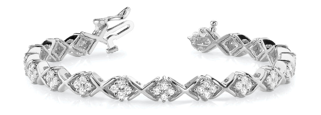 14K White Gold 2.16ctw Round Diamond Fashion Bracelet