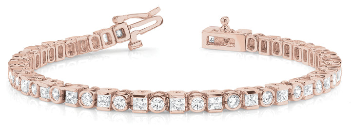 18K Rose Gold Diamond Bezel Bracelet