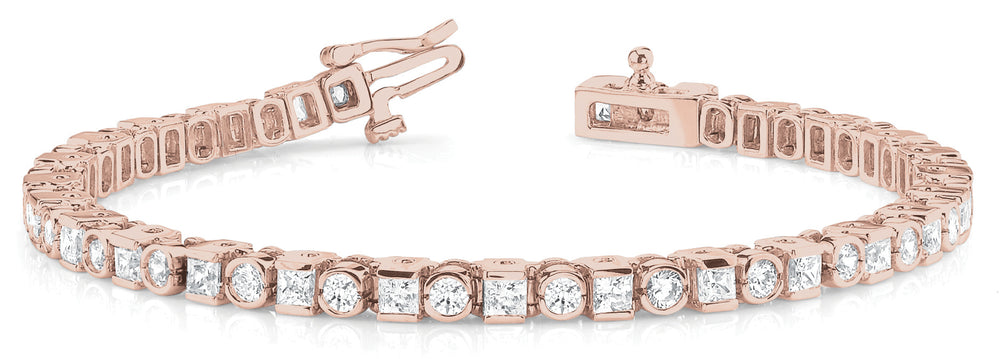 18K Rose Gold Diamond Bezel Bracelet