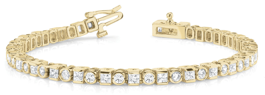 14K Yellow Gold Diamond In-Line Bracelet