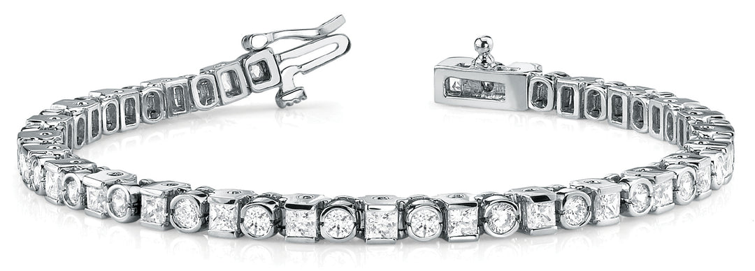 Platinum White Diamond In-Line Bracelet