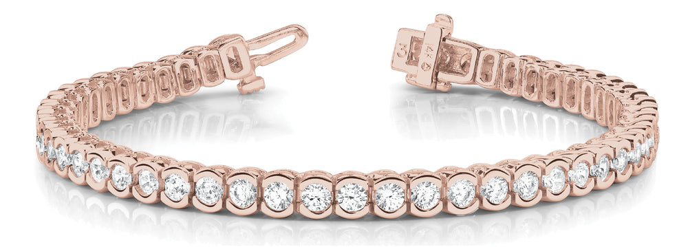 Rose Gold Lab Diamond In-Line Tennis Bracelet