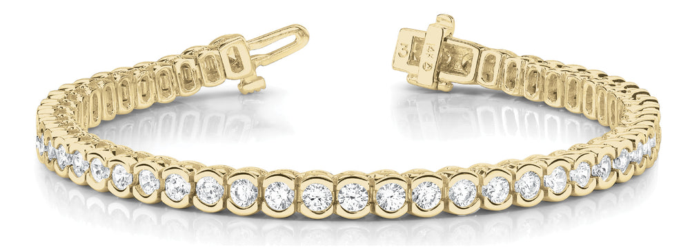 14K Yellow Gold 10.5ct Diamond Line Bracelet