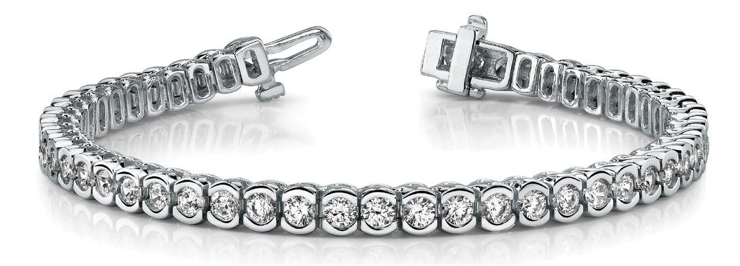 White Gold 10.5 CT Lab Diamond Line Bracelet
