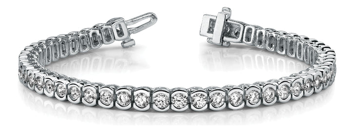 White Gold 10.5 CT Lab Diamond Line Bracelet