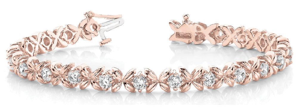 18K Rose Gold 2ctw Round Diamond Fashion Bracelet