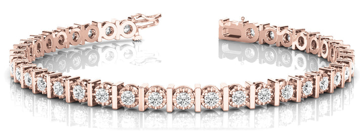 18K Rose Gold Diamond Line Bracelet