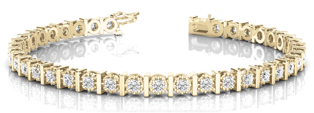 18K Yellow Gold Diamond Bar Bracelet