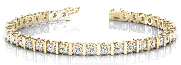 18K Yellow Gold Diamond Bar Bracelet