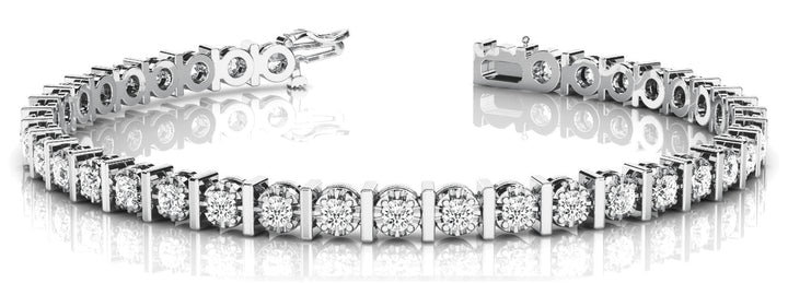 18K White Gold Diamond Bar Bracelet