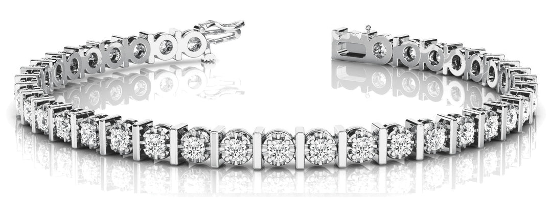 White Platinum 50-Diamond Line Bracelet
