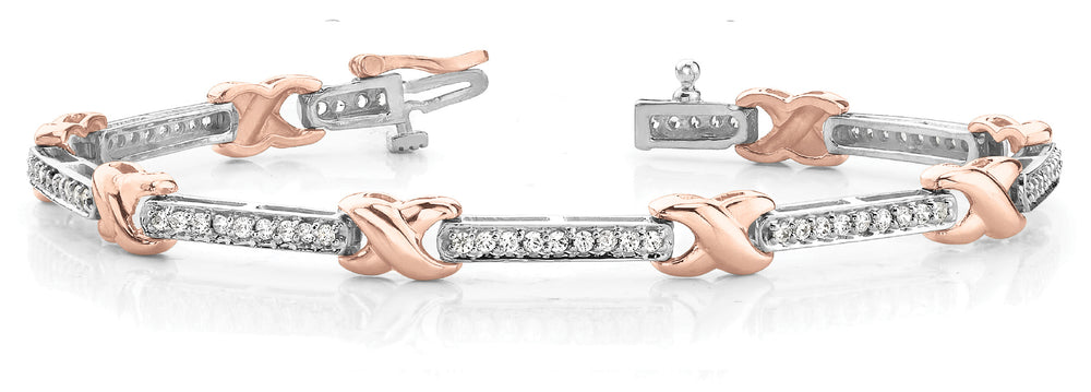 Rose Gold Lab Diamond Fashion Tennis Bracelet