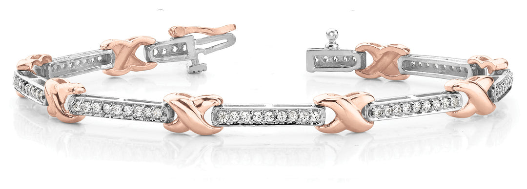 Rose Gold Lab Diamond Fashion Tennis Bracelet