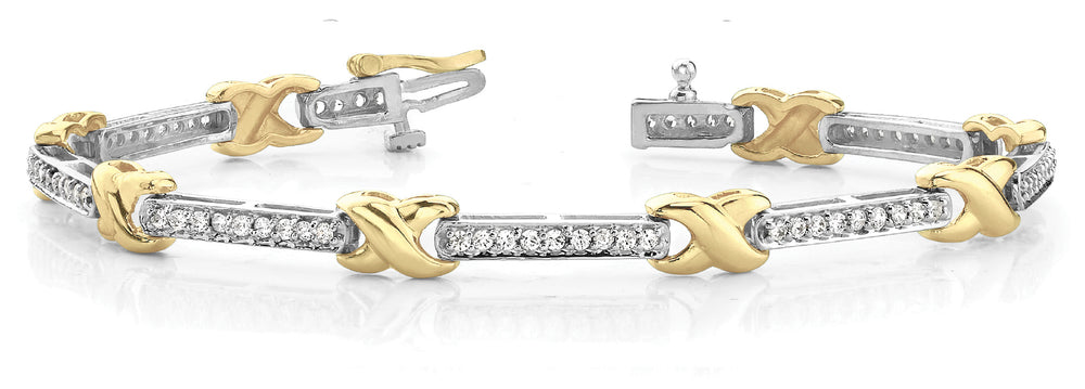 Yellow Gold 72-Diamond Fashion Tennis Bracelet