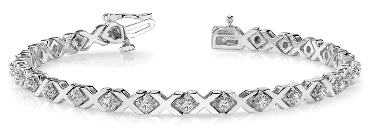 18K White Gold Diamond Line Bracelet