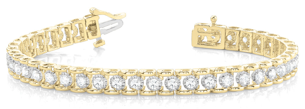 14K Yellow Gold Diamond Tennis Bracelet