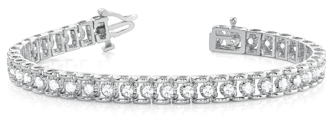 Platinum Lab Diamond In-Line Tennis Bracelet