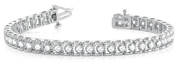 Round Diamond In-Line Tennis Bracelet