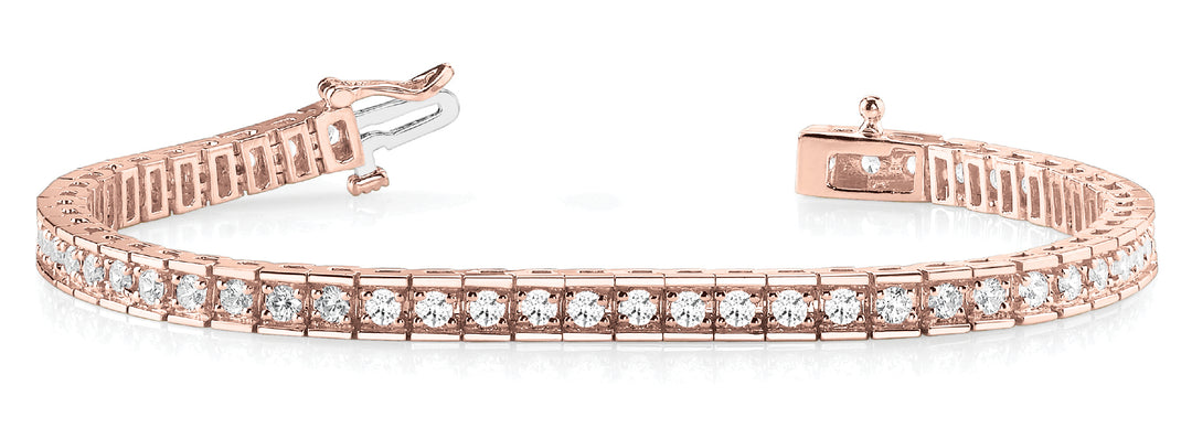 Rose Gold Lab Diamond In-Line Tennis Bracelet