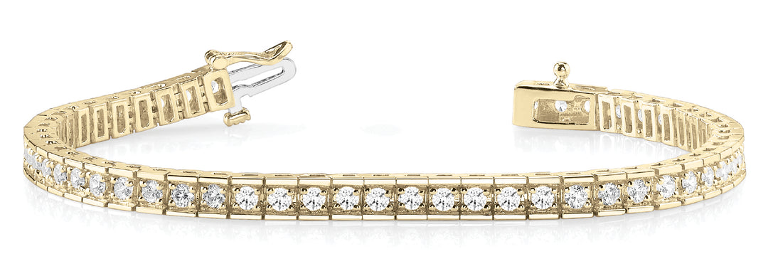 18K Yellow Gold Diamond Tennis Bracelet