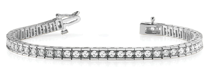 White Gold Lab Diamond In-Line Tennis Bracelet